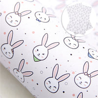 Easter Bunny Face on Light Pink Faux Leather Sheet
