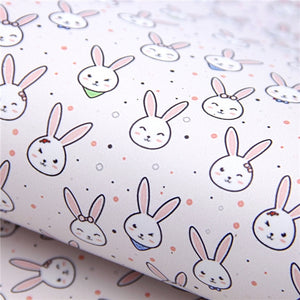 Easter Bunny Face on Light Pink Faux Leather Sheet