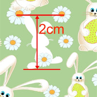 Easter Bunny & Daisies on Green Faux Leather Sheet
