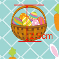 Easter Rabbit, Basket & Egg on Tiles Faux Leather Sheet