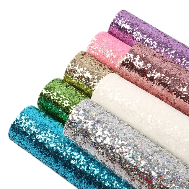 Chunky Glitter Pastel A5 Sheet Faux Leather Pack of 8