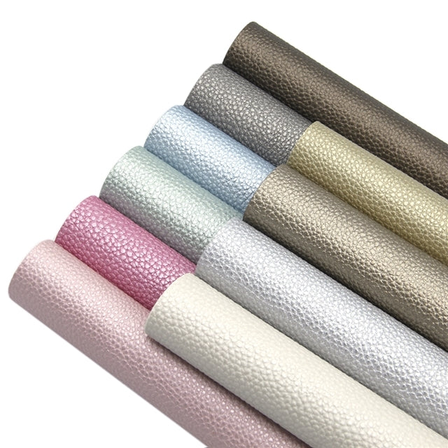Solid Litchi Pearl Faux Leather Full Sheet Pack of 10