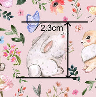 Easter Rabbit Spring Flowers Faux Leather Sheet
