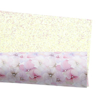 Hydrangea with White Chunky Glitter Double Sided Faux Leather Sheet