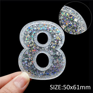 Numbers Sequin Acrylic Shakers