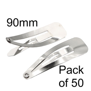 Silver Snap Clips 90mm (50)