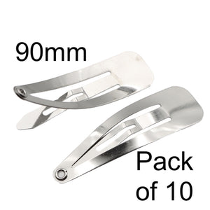Silver Snap Clips 90mm (10)