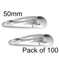 Silver Snap Clips 50mm (100)