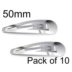 Silver Snap Clips 50mm (10)