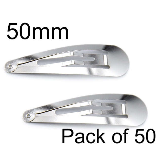 Silver Snap Clips 50mm (50)