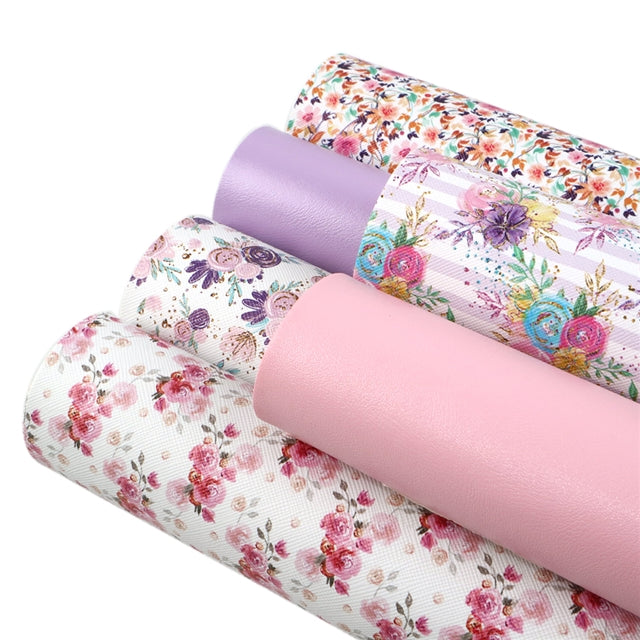 Floral Pretty Faux Leather Full Sheet Pack of 6