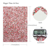 Chunky Glitter with Watermelon Clay Embellishment Faux Leather Sheet
