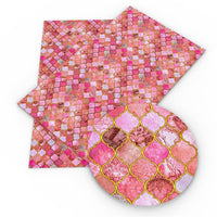 Arabesque Tile Pink Faux Leather Sheet