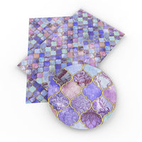 Arabesque Tile Purple Faux Leather Sheet