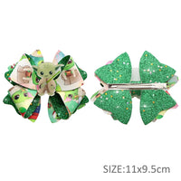 Pre Cut Christmas Baby Yoda Faux Leather Bow