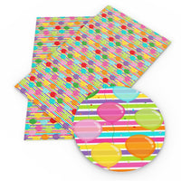Balloons On Stripes Faux Leather Sheet