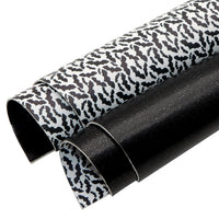 Bats on White with Black Smooth Glitter Double Sided Faux Leather Sheet
