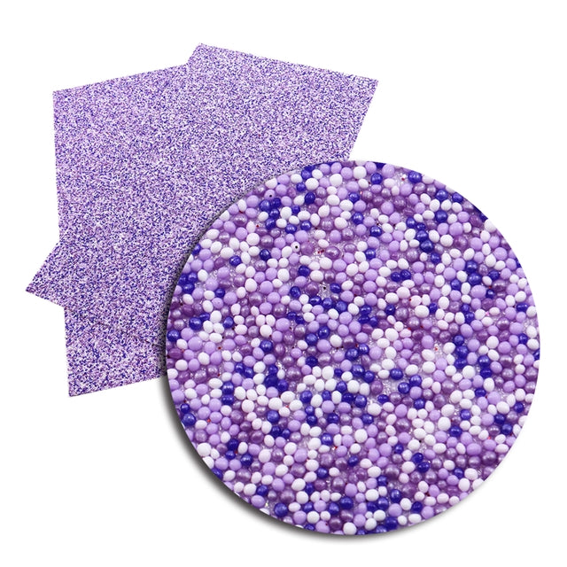 Beads - Purples Faux Leather Sheet