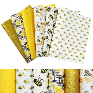 Bee Faux Leather Sheet Pack of 6