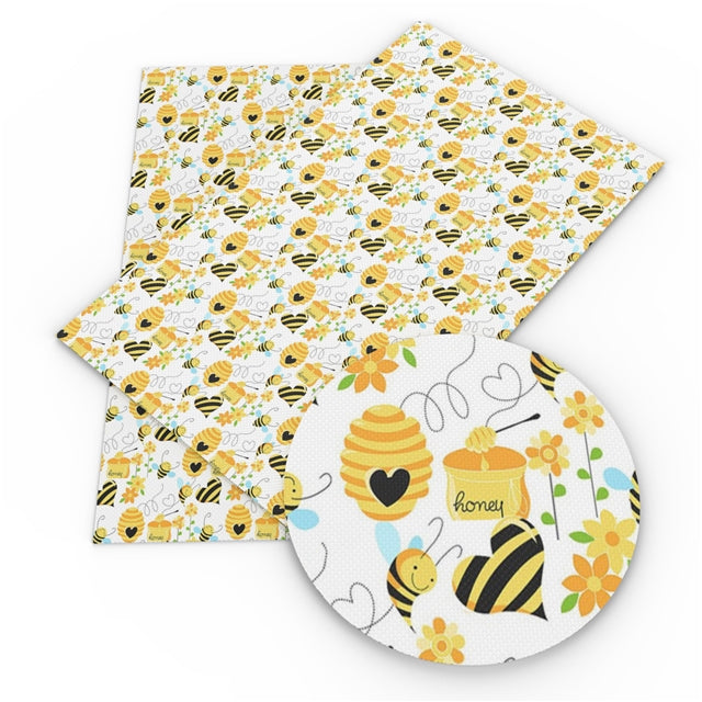 Bees & Honey Faux Leather Sheet
