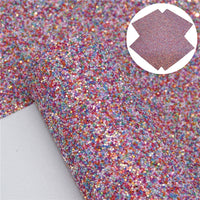 Chunky AB Confetti Glitter Faux Leather Sheet