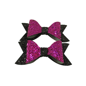 Glitter Black & Pink Bow