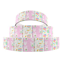 Easter Bunnies Pink Patches 7/8" Ribbon