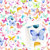 Butterflies Bright Faux Leather Sheet