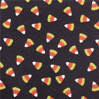 Candy Corn with Black Chunky Glitter Double Sided Faux Leather Sheet
