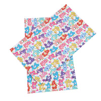Care Bears on White Faux Leather Sheet
