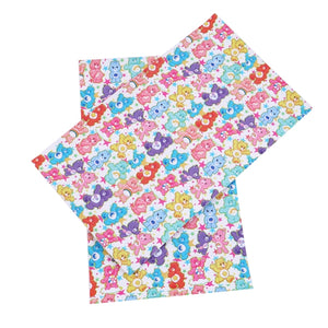 Care Bears on White Faux Leather Sheet
