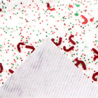 White Chunky with Christmas Candy Cane Sequin Faux Leather Sheet
