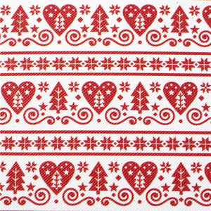 Christmas Heart Pattern with Red Chunky Double Sided Faux Leather Sheet