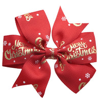 Christmas Pinwheel Bow 3" with Clip