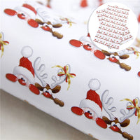 Christmas Santa & Reindeer Hiding Faux Leather Sheet
