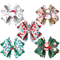 Pre Cut Christmas Set of 5 Faux Leather Bow
