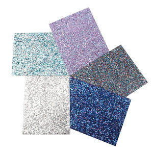 Chunky Glitter Blues A5 Sheet Faux Leather Pack of 5