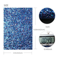 Chunky Glitter Blues A5 Sheet Faux Leather Pack of 5
