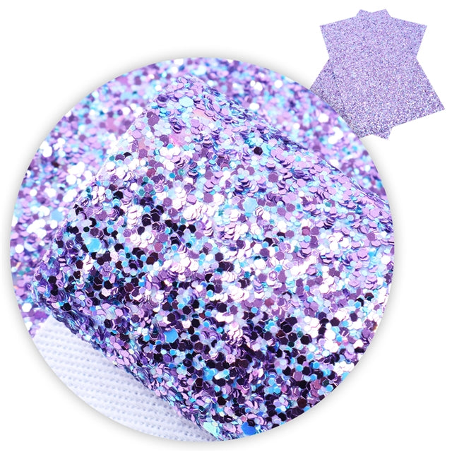 Chunky Purple with Blue Flecks Glitter Faux Leather Sheet