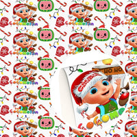 Christmas Cocomelon Ho Ho Ho Faux Leather Sheet