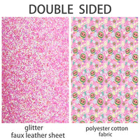 Easter Cocomelon on Pink with Pink Fine Glitter Double Sided Sheet