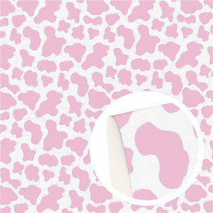 Cow Pink Print Faux Leather Sheet