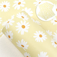 Floral Daisys on Yellow Faux Leather Sheet