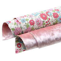 Floral with Dusty Pink Velvet Double Sided Sheet
