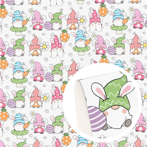 Easter Gnomes Faux Leather Sheet