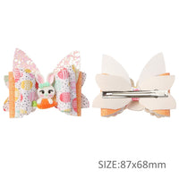 Pre Cut Easter Pastel Eggs & Bunny with Carrot Faux Leather Bow