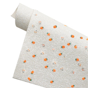 Chunky White Glitter with Rabbit Carrot Clay Embellishment Faux Leather Sheet