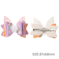 Pre Cut Easter Purple & Orange with Bunny Tail Faux Leather Bow
