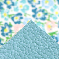 Floral Blues with Light Blue Litchi Double Sided Sheet
