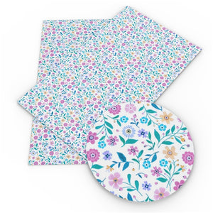 Floral Pretty & Teal Faux Leather Sheet